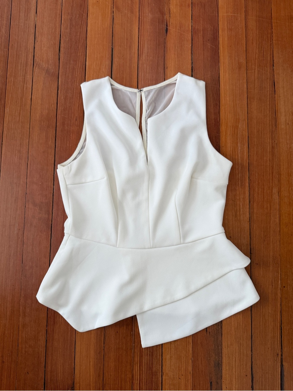 XOXO White Sleeveless Peplum Tank